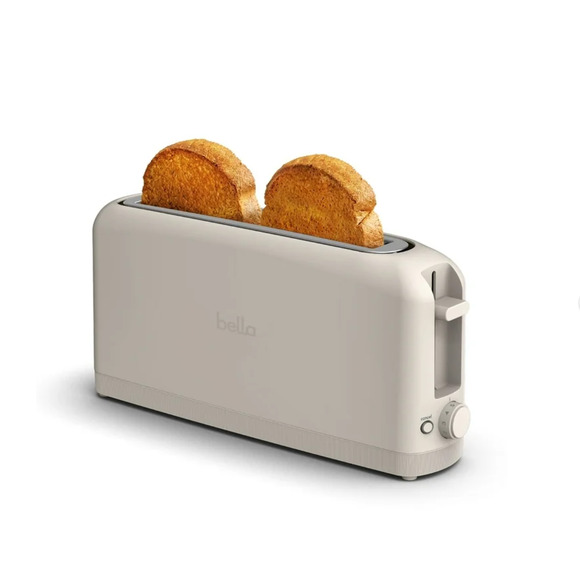 Bella 2 Slice Slim Toaster, Fits-Anywhere Kitchenware, 6 Shade Settings Oatmilk - Picture 1 of 6